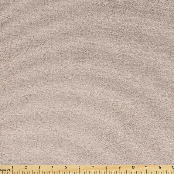 Faux Suede Fabric by the Yard Digitally Printed Weathered Texture, Durable and Washable Fabric for DIY Projects Indoor Outdoor Upholstery Home Textile, 5 Yard, Cream , by Ambesonne
