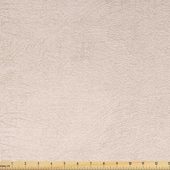 Faux Suede Fabric by the Yard Digitally Printed Weathered Texture, Durable and Washable Fabric for DIY Projects Indoor Outdoor Upholstery Home Textile, 2 Yard, Ivory, by Ambesonne