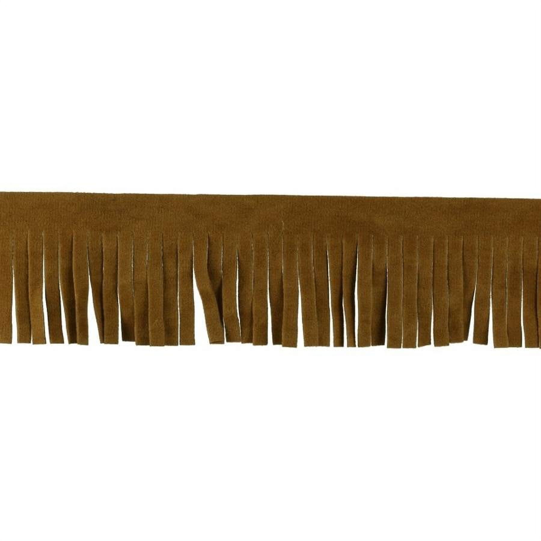Faux Suede Fringe Trim 2" x 10yd Brown