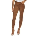 thumbnail image 1 of Faux Suede Mid Rise Skinny Ankle Pants Cognac 12, 1 of 1