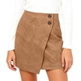 thumbnail image 1 of Faux Suede Mini Skirt Fall Winter Bodycon Short Suede Mini Skort for Women Zipper Closure Irregular Skirts, 1 of 4
