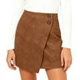 thumbnail image 1 of Faux Suede Mini Skirt Fall Winter Bodycon Short Suede Mini Skort for Women Zipper Closure Irregular Skirts, 1 of 4