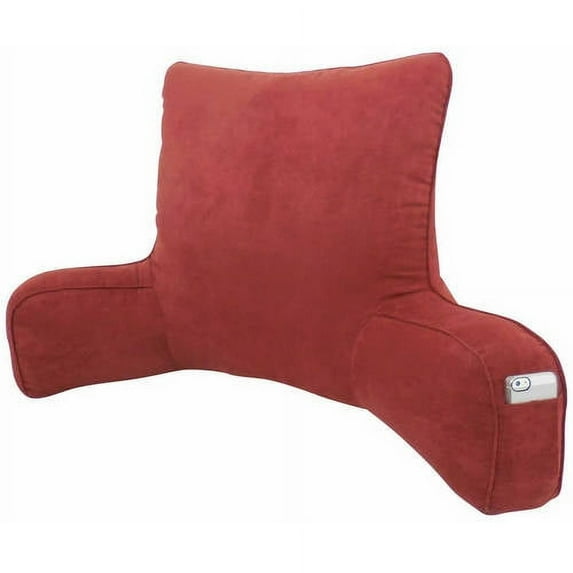 Faux Suede Oversized Backrest Pillow, Burgundy