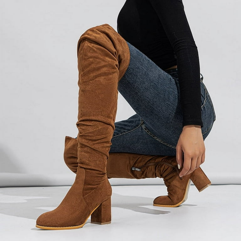 Fabric thigh high boots hot sale