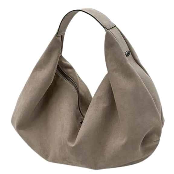 Faux Suede Tote Bags for Women Vintage Suede Slouchy Hobo Bag Shoulder Handbag Leather Underarm Purse Top Handle Handbag