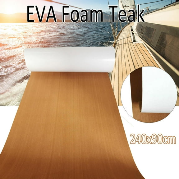 Faux Teak EVA Foam Boat Decking Sheet Mat Deluxe Marine Yacht Floor Carpet Mat 94.5'' * 35.4''for Use on Boat Decks, RV, Yachts, Floating Docks