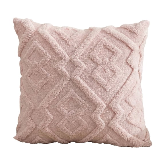 Faux Throw Pillow, 20X20 In, Couch Cushion Cover, Neutral Bedroom Decor, Living Room Decor, Blush Tufted Texture, 1 Pc