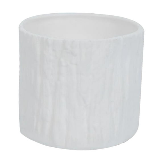 Faux Tree Bark Flower Pot, Resin Planter Pot, Indoor Outdoor Plant Container for Succulents Herbs Cactus, Available In 4 Colors(White)