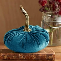 Faux Velvet Pumpkins Rustic Harvest Decoration, Velvet Pumpkins for Decorating, Soft Stuffed Artificial Pumpkins Home Decoration for Autumn Table Kitchen Centerpiece Fall Halloween Thanksgiving Decor
