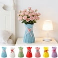 thumbnail image 1 of Faux Weave Decorative Vase, Unique Shape for Home & Wedding Decor, White Plastic Table Centerpiece, Topliu, 1 of 6