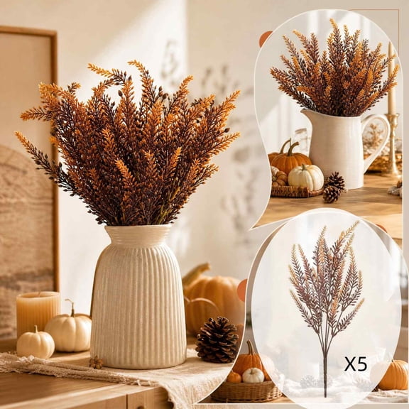 Faux Wheat Stalks Artificial Fall Floral Picks Rustic Vase Centerpiece For Dining Table And Mantel
