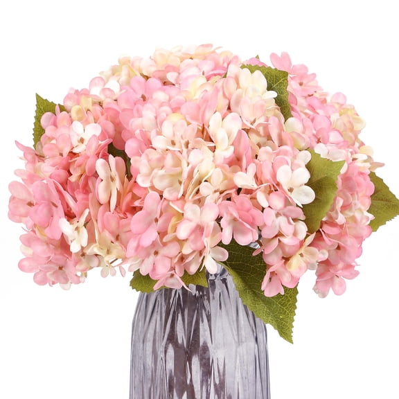 Faux White Hydrangeas Fake Flowers Artificial Silk Hydrangea Flower With Stems Bouquets Arrangement for Home Table Centerpieces Wedding Baby Shower Birthday Party Decoration