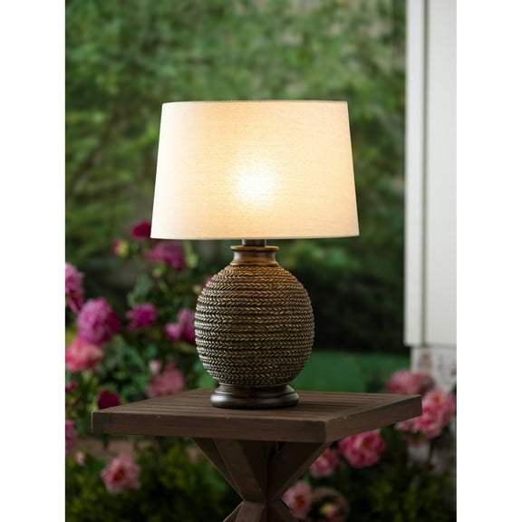 Faux Wicker Outdoor Table Lamp