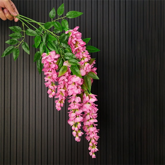 Faux Wisteria Flowers Verdsylv Artificial Wisteria Vine Garland - Hanging Flowers for Home Garden Wedding Décor, Realistic Ratta Stems & Uv Protected, Long-Length Porch & Pergola Decoration, Pink