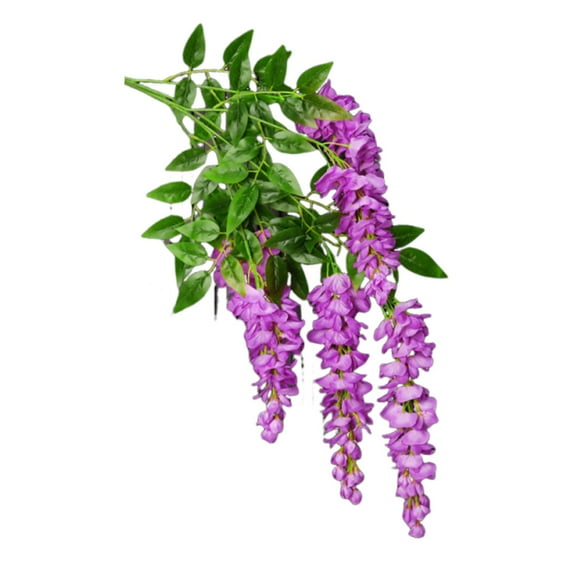 Faux Wisteria Vines, 19.7in Artificial Garland for Outdoor Indoor, UV Resistant, Wedding Arch Decor, Home Garden, No Fade 1-Stem Fake Hanging Plants