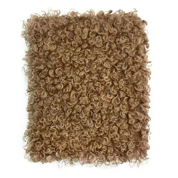 Faux Wool Craft Fabric Artificial Fur 16.9x14.9 Inch Camel for Sewing Plush Toys and Handmade Doll Hair