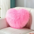 thumbnail image 1 of Faux Wool Heart Shaped Pillow Long Pile Plush Throw Pillow Cushion for Living Room Sofa Bedroom Decor Cute Gift for Women Girls Valentine's Day Christmas Birthday Home Decorative Accent Pillow, 1 of 6