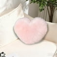 thumbnail image 1 of Faux Wool Heart-Shaped Plush Pillow - Long-Pile Soft Cushion for Living Room Sofa, Bedside, Cute Gift Option, Cozy Material, Adds Warm Ambiance to Home Decor, 15.75*11.81in, Pink, 1 of 6