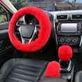 thumbnail image 1 of Faux Wool Steering Wheel Cover with Elastic Fit - Winter Warm Car Accessory for Enhanced Driving Comfort and Style, 1 of 2
