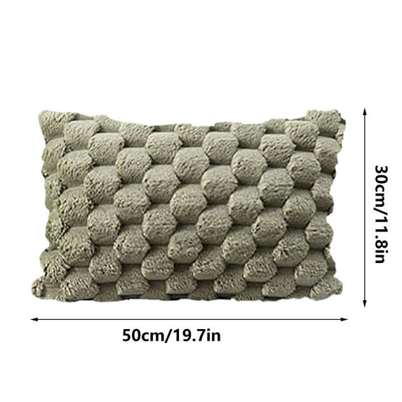 Faux Wool Throw Pillow Cover, 12x20 inch Super Soft Boho Textured Throw Pillowcase, Modern Farmhouse Home Decor