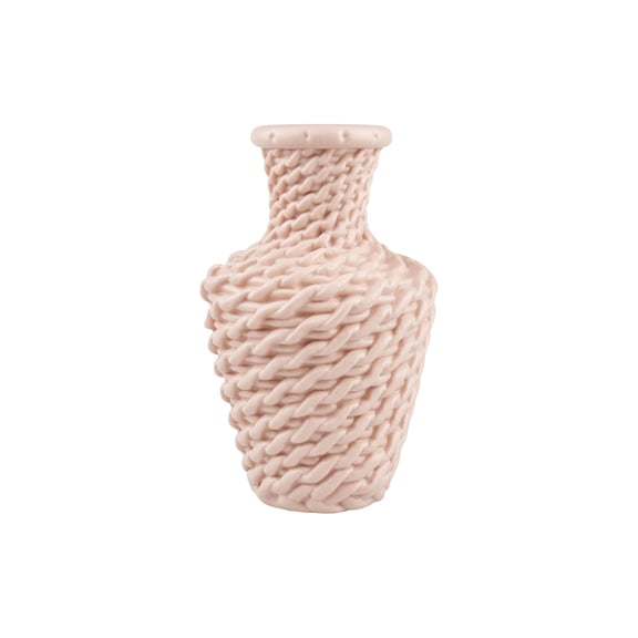 Faux Woven Rattan Plastic Vase, Shatterproof Flower Arrangement Container for Home Decor, Rustic and Modern Table Centerpiece, Lightweight and Durable Decorative Gift