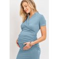 thumbnail image 1 of Faux Wrap Maternity Nursing Midi Dress, 1 of 2