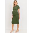 thumbnail image 1 of Faux Wrap Maternity Nursing Midi Dress, 1 of 2