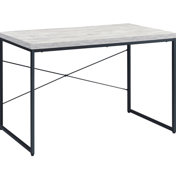 Faux concrete top writing desk with metal support / Create a functional workspace in small office