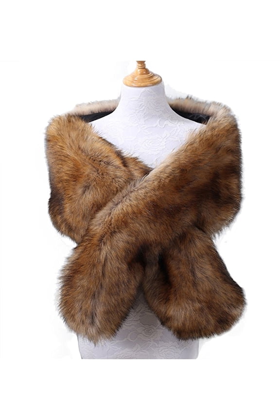 Faux fur Capes for Women Bridal Scarves Bridal Shawl Warm Wrap Stoles for Wedding Dresses