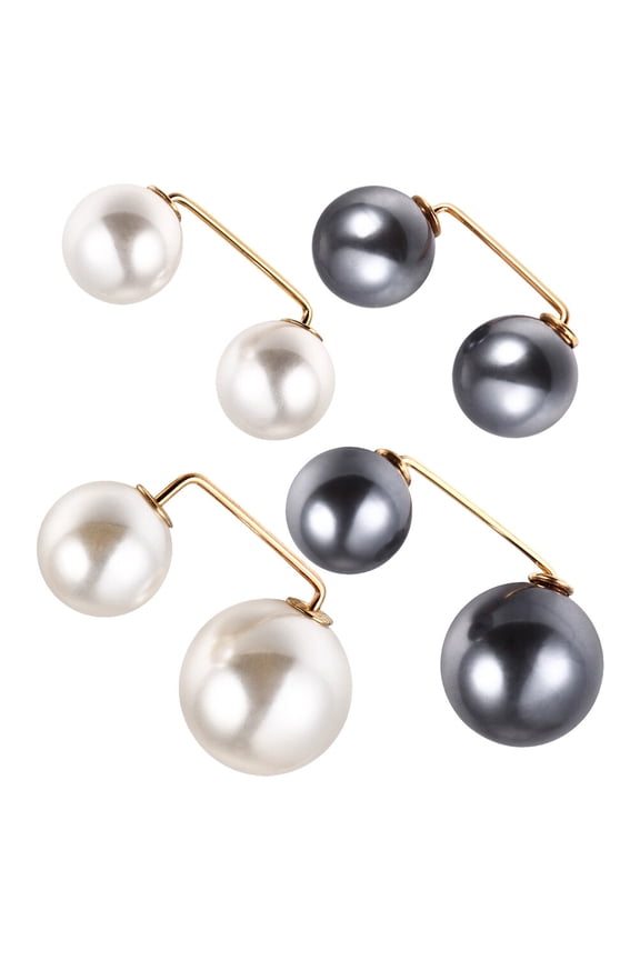 Faux pearl brooch pins 4Pcs Faux Pearl Brooch Fashion Safety Decorative Shirt Buttons