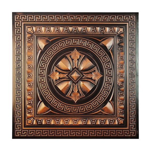 Faux tin ceiling tiles Embossed ceiling panels for Restaurant PL01 Traditional copper 10Pcs/pack