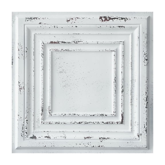 Faux tin ceiling tiles Embossed wall panels for Restaurant PL05 Distress crack white black 10Pcs/pack
