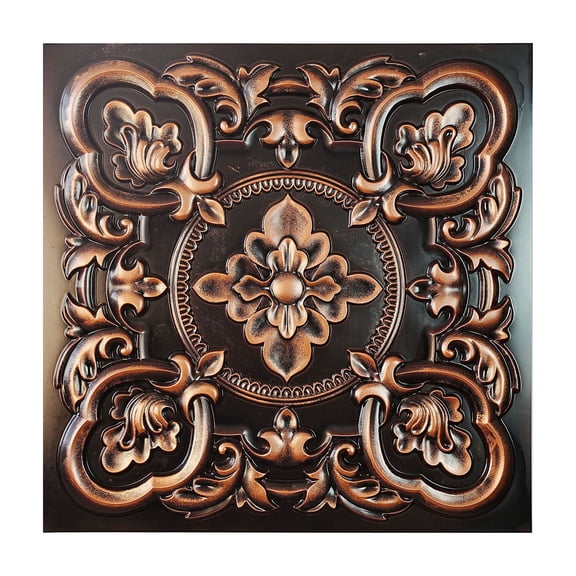 Faux tin ceiling tiles Embossed wall panels for literary book bars PL30 Traditional copper 10Pcs/pack