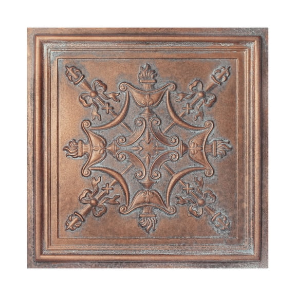 Faux tin ceiling tiles Interior decorative panel for literary book bars PL07 Weathered copper 10Pcs/pack