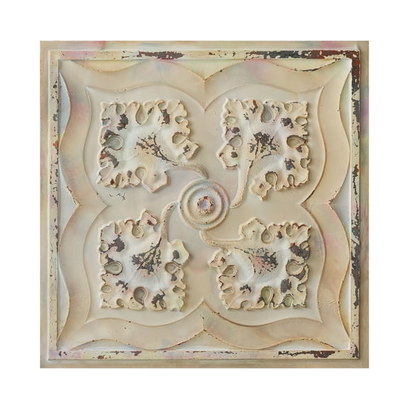 Faux tin ceiling tiles interior decorative panel for Cafe Club PL64 Distress crack multicolor white 10Pcs/pack