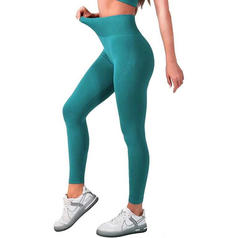 Fauyslag Women High Waist Yoga Pants Workout Gym Leggings Scrunch Butt  Elastic Seamless Leggings, XL