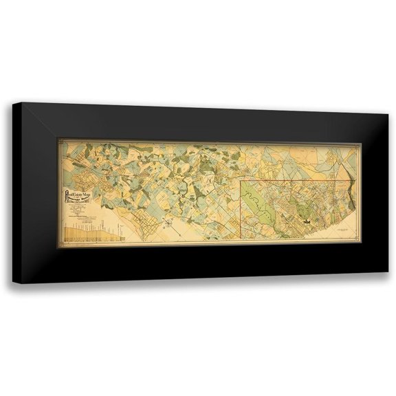 Fava 14x7 Black Modern Framed Museum Art Print Titled - Baltimore and Ohio Railroad Metro Branch 1890