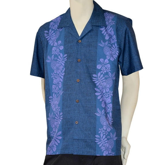 Favant Pineapple Panel Men's Short Sleeve Hawaiian Aloha Shirt