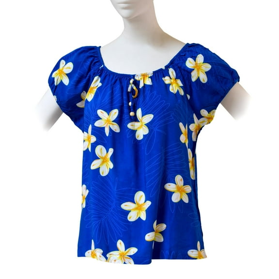 Favant Plumeria Short Sleeve Round Neck Blouse