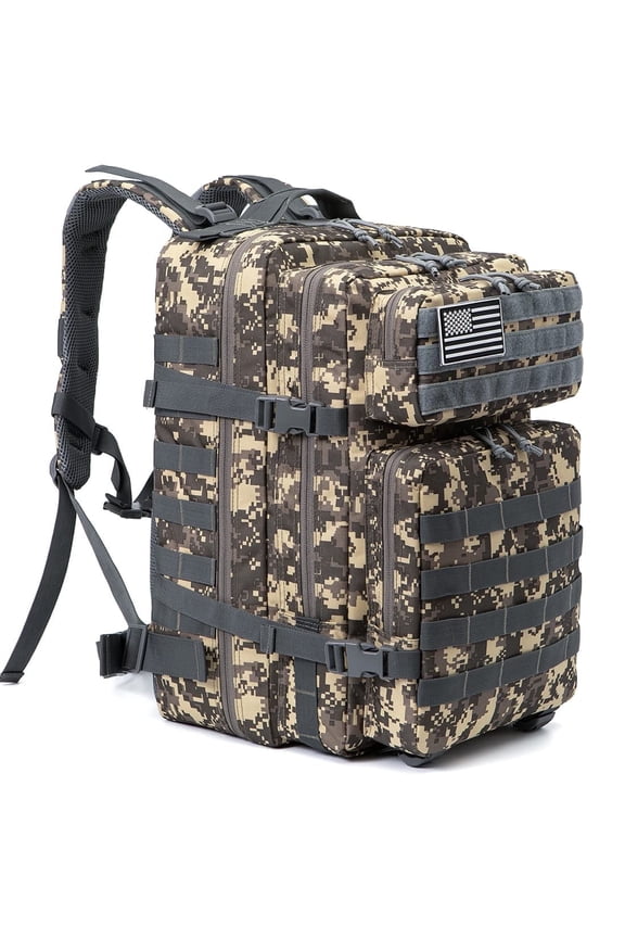 45L Hiking Backpack for Men - 3-Day Tactical Camping Pack with Laptop Sleeve - Water Resistant & Modular Webbing - Favastee