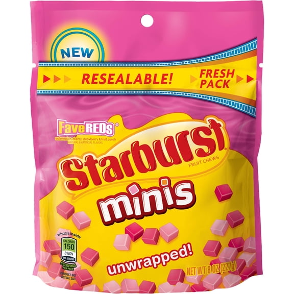 FaveREDS Minis Fruit Chews Candy, 8 ounce (Pack of 8)