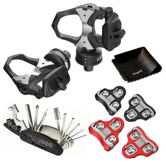 Favero Assioma Duo Double-Sided Power Meter Pedals Cycling Extra Cleats with Cloth & Multitool Kit