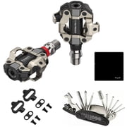 Favero Assioma Pro MX-1 Single-Sided Power Meter Pedals Bundled with Extra SPD Cleats, HogoR Cleaning Cloth and Multi Tool Kit