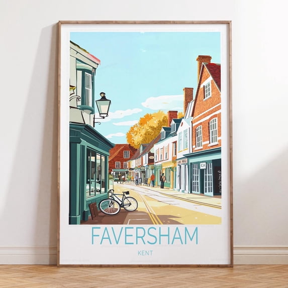 Faversham Kent England Scenic Townscape Print, Unframed Canvas Size 16x24