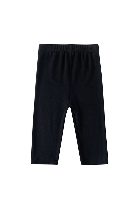 1-4 Pack Girls Solid Capri Leggings, Knee Length Stretchy Summer Cropped Pants for Dance, Gym, Playtime, Outdoor, 2-13 Years