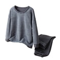 thumbnail image 1 of Favoffer 2PC Big Kids Striped Wool-Silk Fleece Thermal Set 3-16Y, 1 of 3