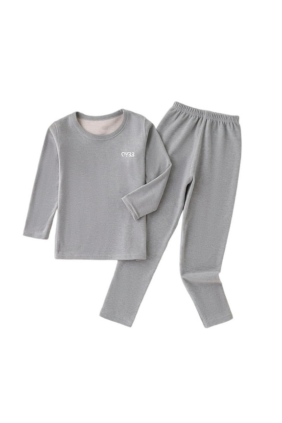 2PC Big Kids Wool-Silk Derong Thermal Warm Set 2-16Y
