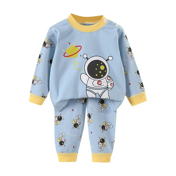 Favoffer 2PC Boys Jogger Set Baby Toddler Winter Cute Printed Cotton Underwear, Stripe Long Sleeve Top, Pants Base Layer for Daily Home Travel Sleep 0-8Y