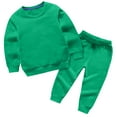 thumbnail image 1 of Favoffer 2PC Kids' Solid Color Hoodie Set Comfy Loungewear with Elastic Waist Pants Crewneck Top for Home Play Travel Hiking Toddler Girls Boys 0-13Y, 1 of 3