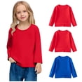 thumbnail image 1 of Favoffer 3PC Kids' Unisex Solid Color Round Neck Long-Sleeve Tops Soft Breathable Tee for Casual Home Travel Gathering, 12M-11Y, 1 of 7